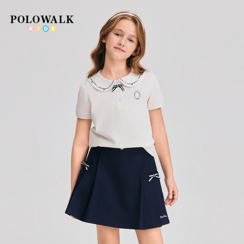 POLOWALK女童印花短袖T恤