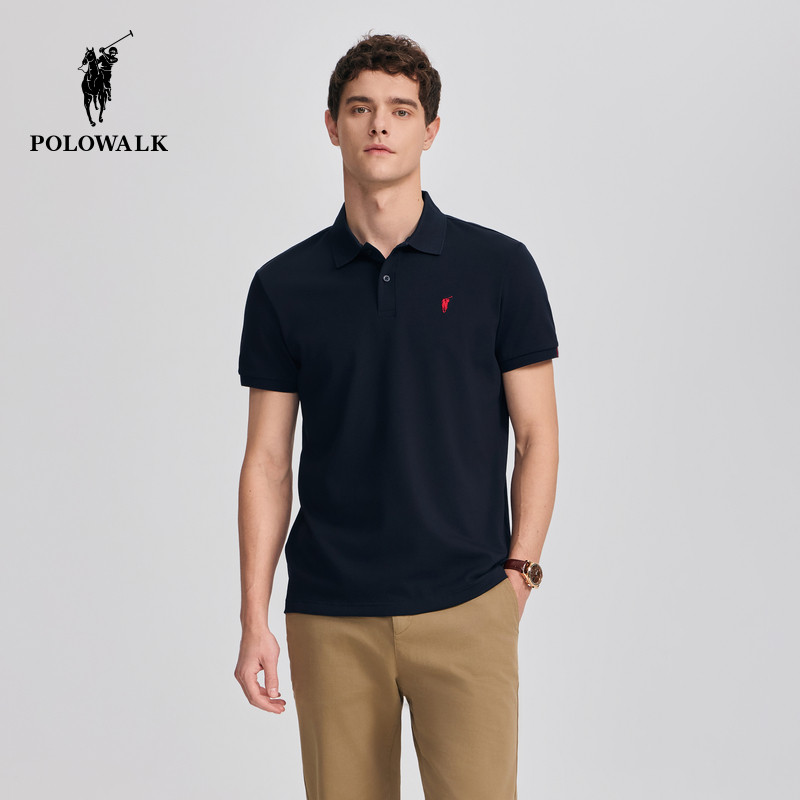 POLOWALK男式短袖POLO衫夏季新品商务休闲半袖简约上衣短T