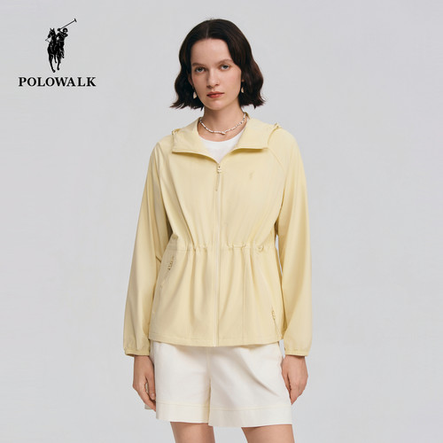 【UPF50+】POLOWALK女式外套2026春季新品百搭显瘦休闲连帽防晒衣