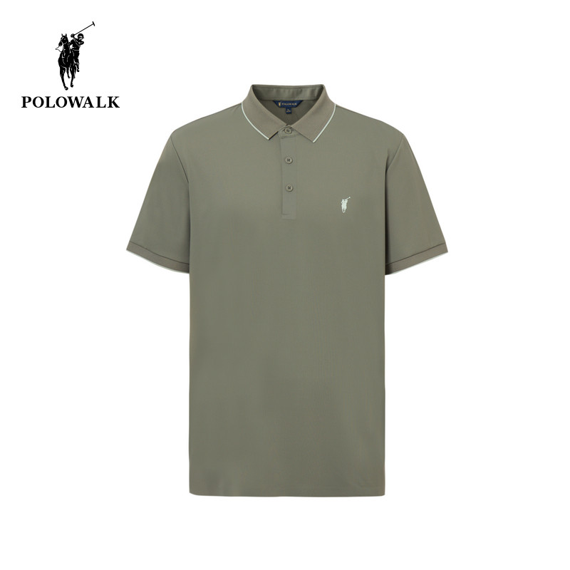 [7A抗菌]POLOWALK男式短袖POLO衫夏季新品通勤百搭修身T恤男