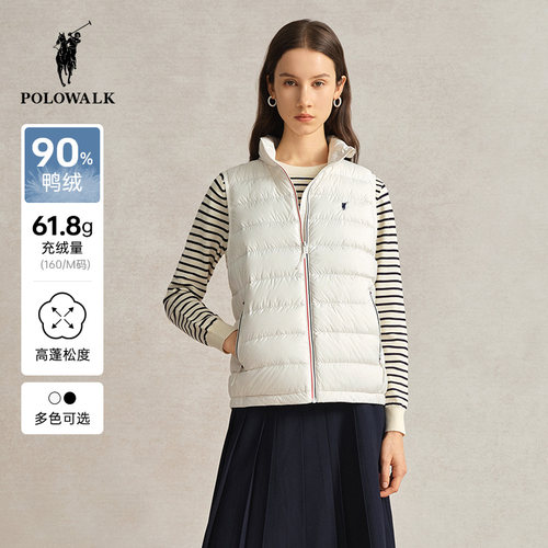 POLOWALK冬季新品士立领羽绒马甲
