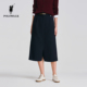 POLOWALK女式 直筒编织腰带开衩中长半身裙 经典 半裙2026春夏裤 新品