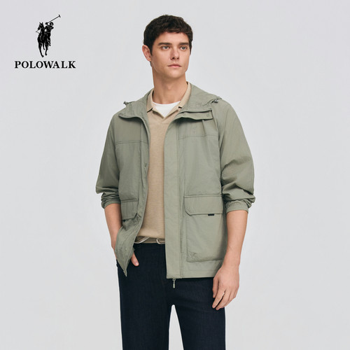 [特惠]【UPF50+】POLOWALK男装轻薄外套简约连帽防晒服