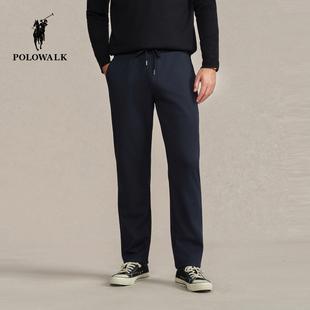 休闲百搭松紧腰加绒针织长裤 POLOWALK男式 新品 2025秋冬裤 男 针织裤