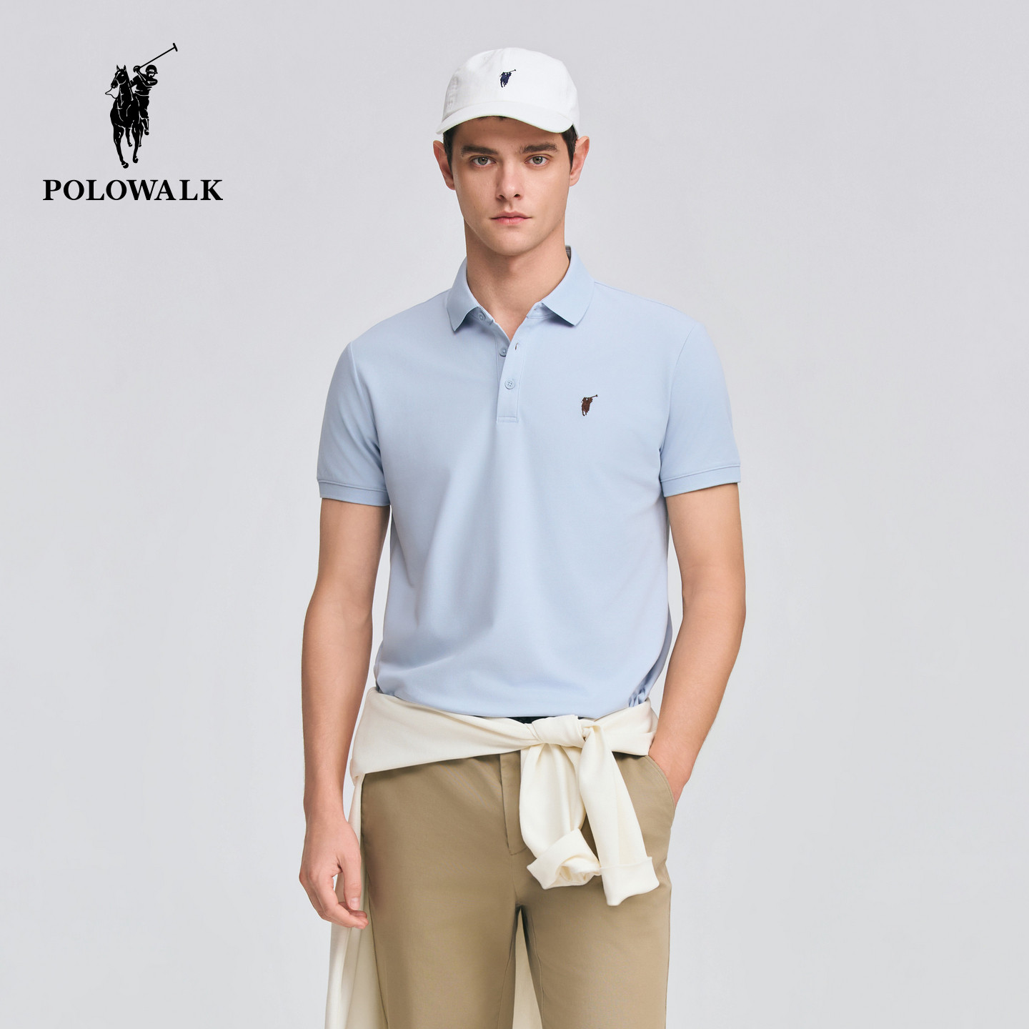 POLOWALK男式短袖POLO衫2026春季新品简约休闲短袖POLO衫套头上衣