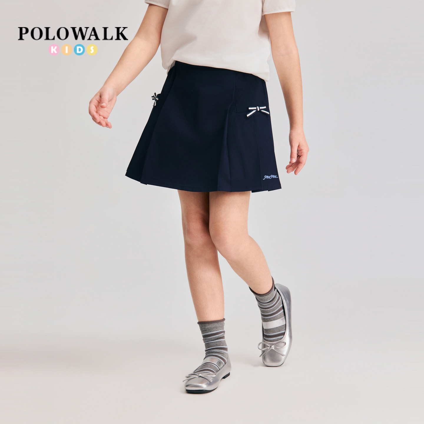 POLOWALK女童印绣花裙裤图片