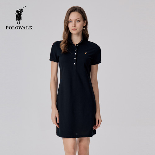 POLOWALK女式短袖针织连衣裙