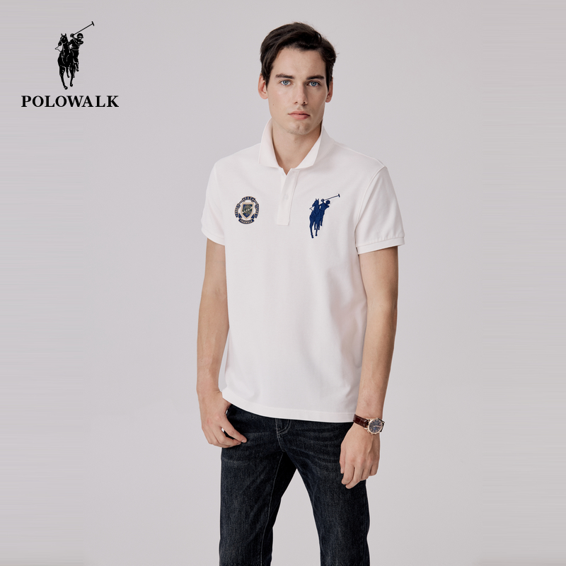 POLOWALK短袖polo衫气质男夏季新款休闲t恤宽松半袖抗皱