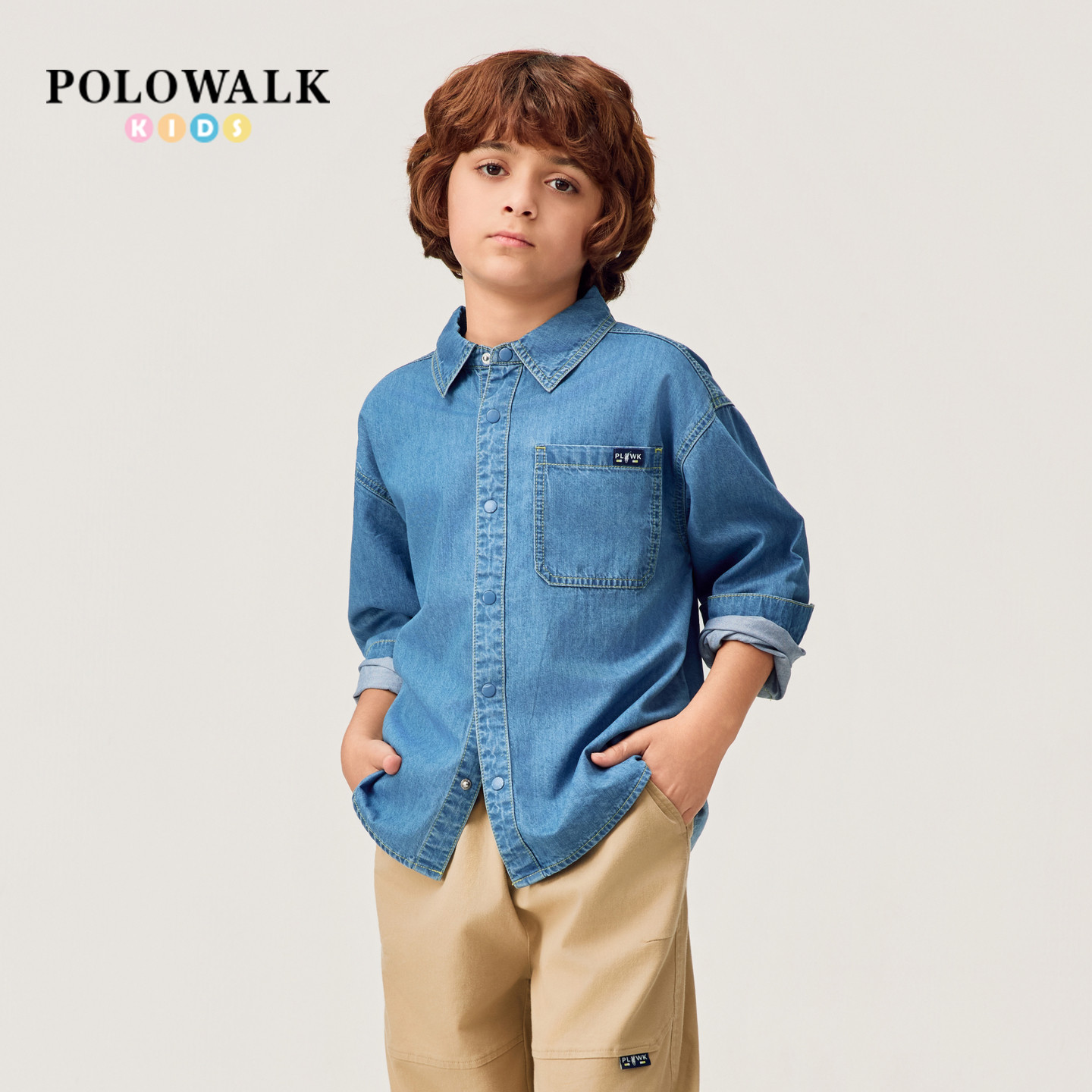 POLOWALK男童长袖衬衫