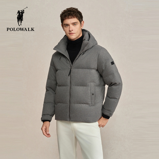 新品 羽绒服2025冬季 90鸭绒保暖连帽面包羽绒服男 厚款 POLOWALK男式
