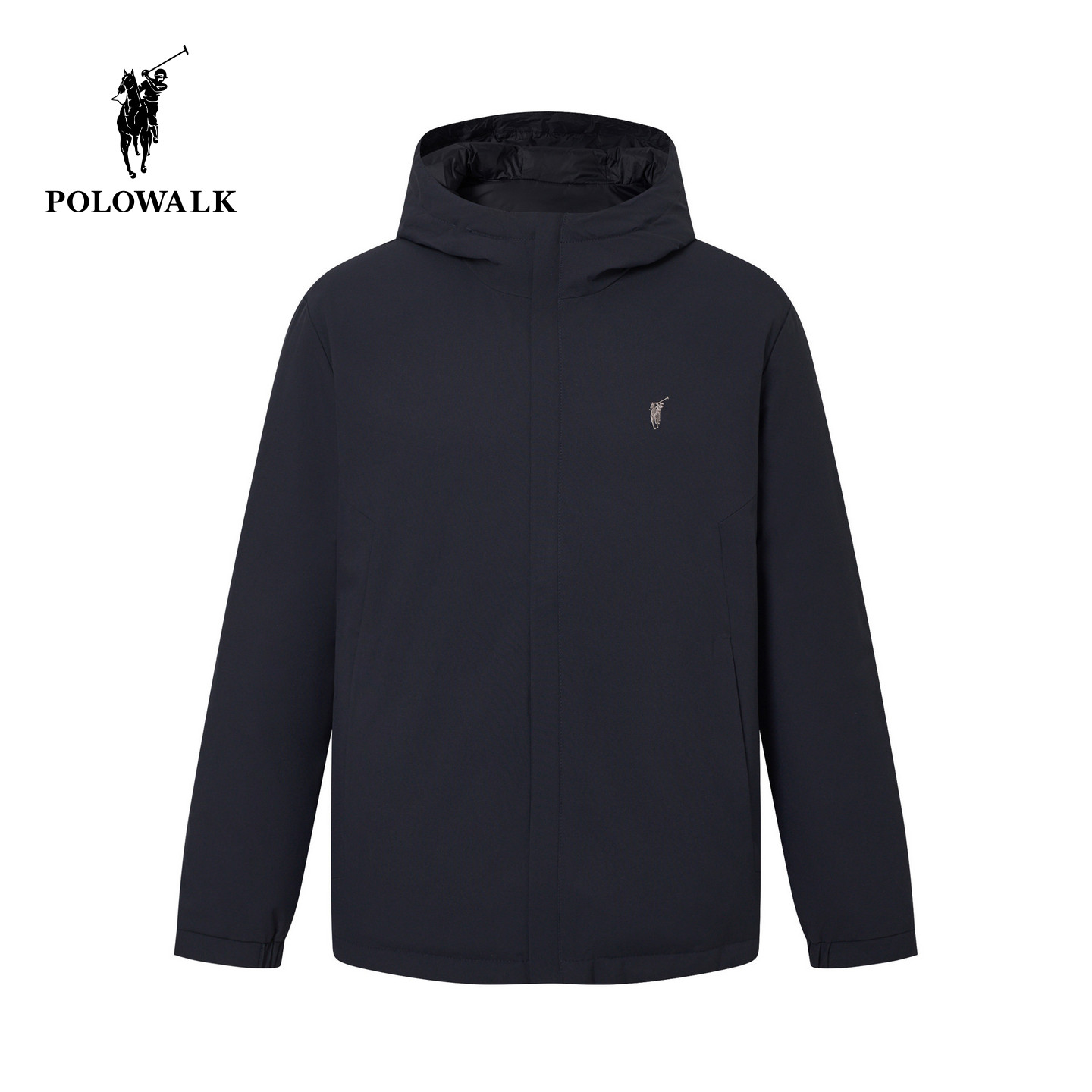 【90鸭绒】POLOWALK男式羽绒服2026冬季双面穿工装风纯色拉链外套