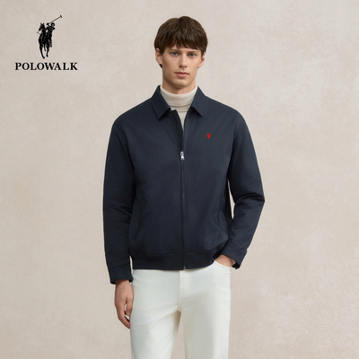 POLOWALK男式夹克2025冬季新品简约商务翻领夹棉行政夹克外套男装