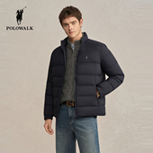 新品 羽绒服2025冬季 鹅绒立领休闲通勤羽绒服外套 短款 POLOWALK男式