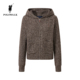 含羊毛 2025冬季 POLOWALK女式 长袖 针织衫 新品 连帽拉链针织开衫