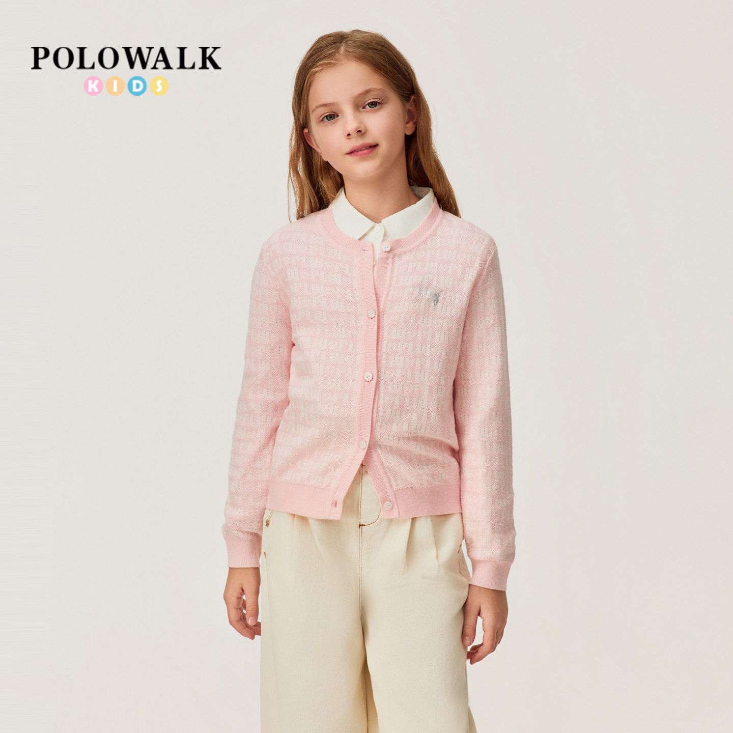POLOWALK女童提花针织衫