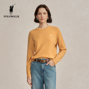 【特惠】POLOWALK女式羊毛衫2025冬季百搭圆领100%绵羊毛打底衫