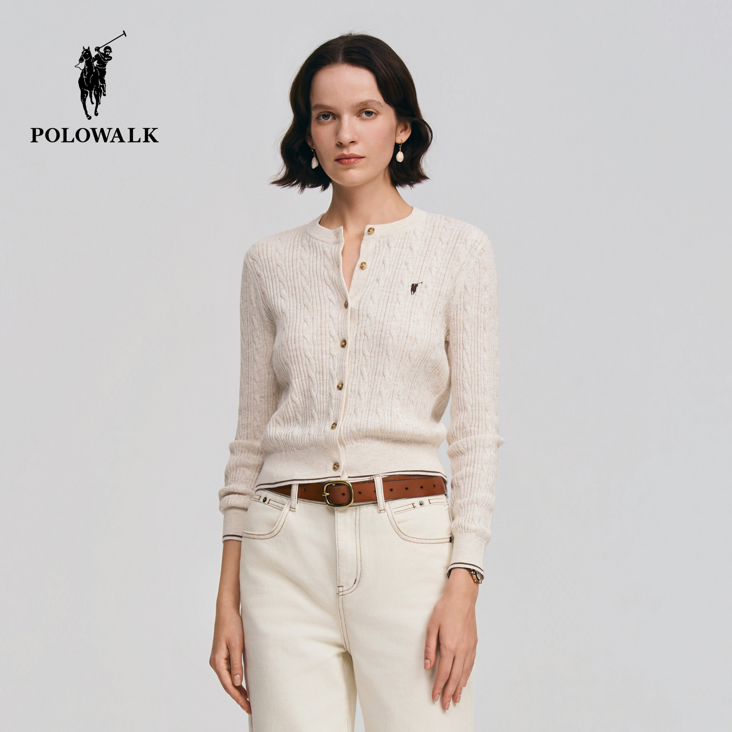 POLOWALK女式长袖针织衫
