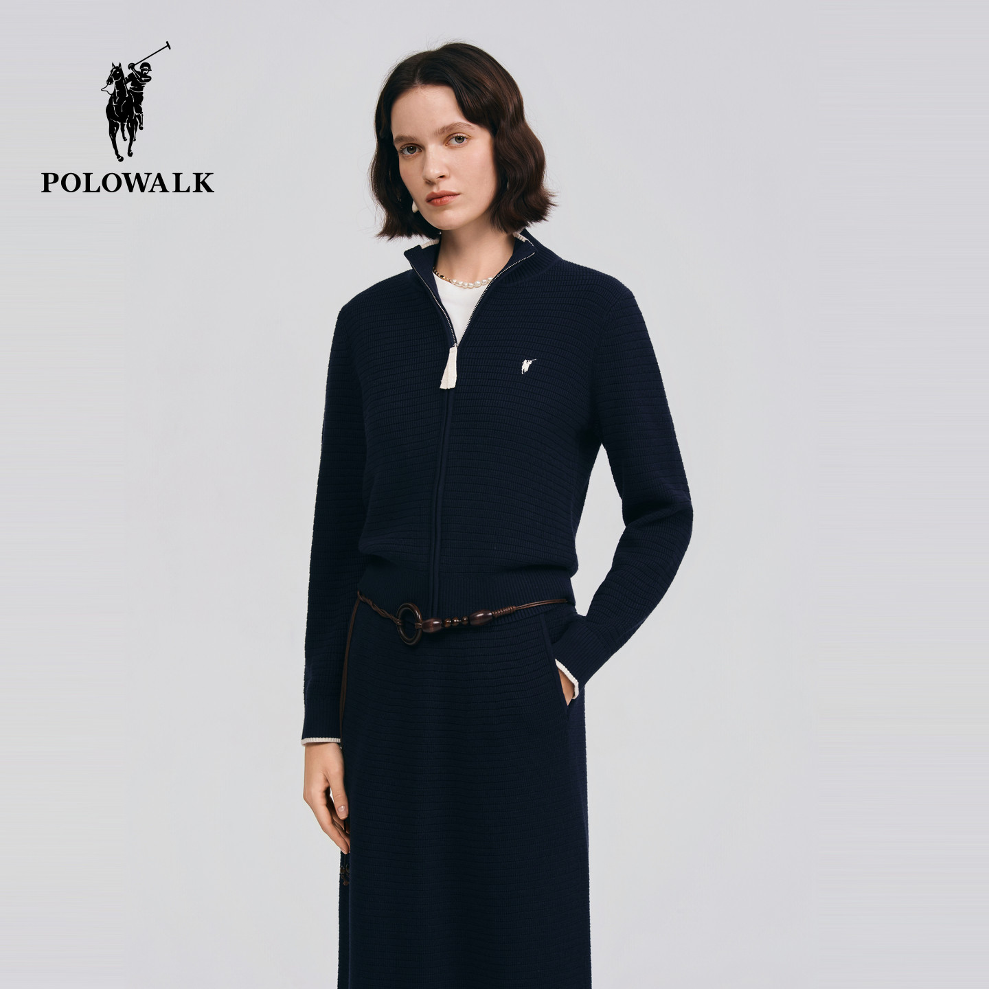 POLOWALK女式长袖针织衫