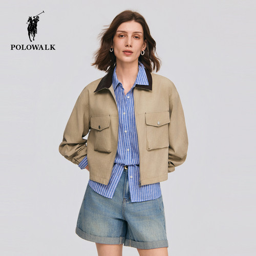 POLOWALK撞色工装休闲外套