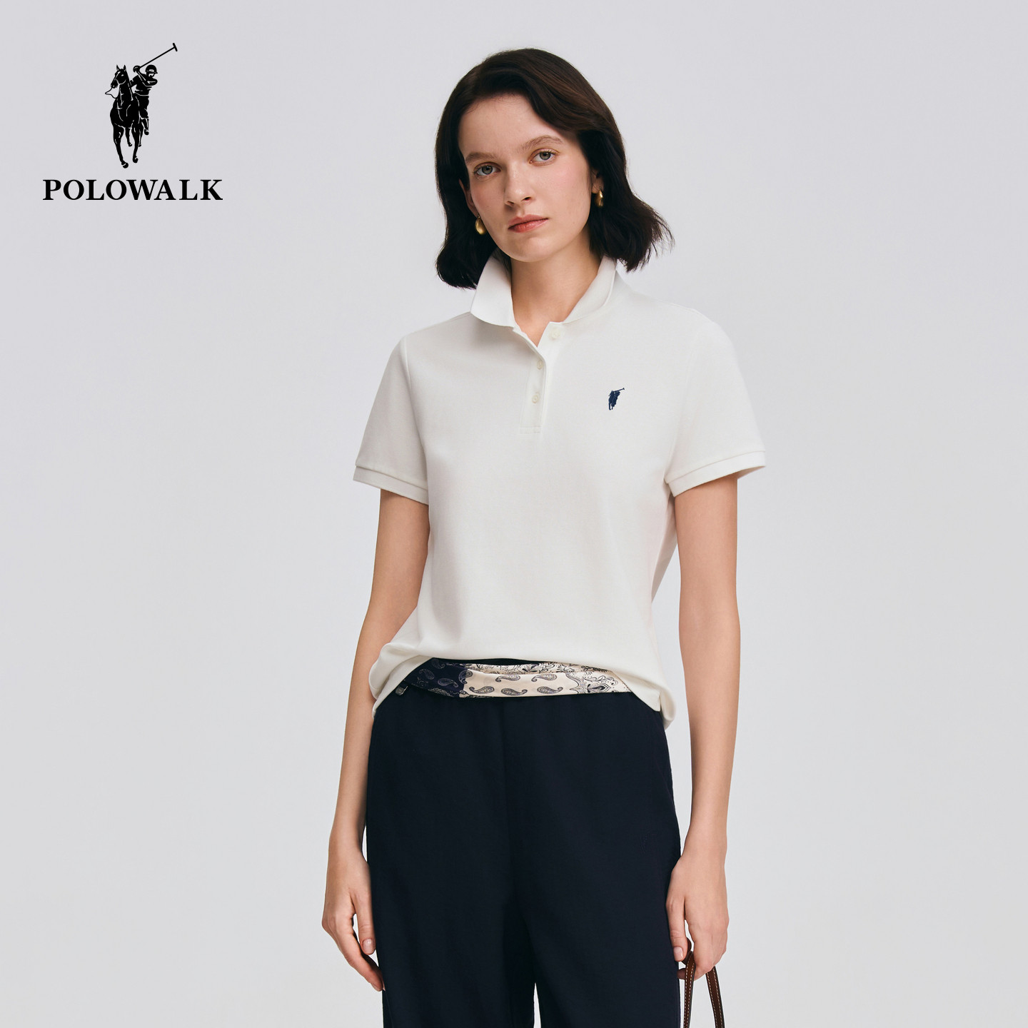 POLOWALK短袖POLO衫女式2026夏季新品商务休闲翻领T恤百搭上衣女