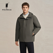 POLOWALK男式 商务羽绒服外套 连帽鹅绒轻薄短款 羽绒服2025冬季 新品