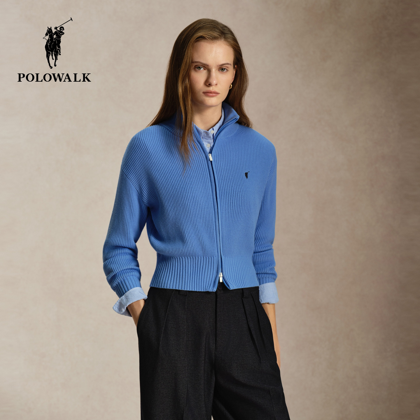 POLOWALK女式长袖针织衫