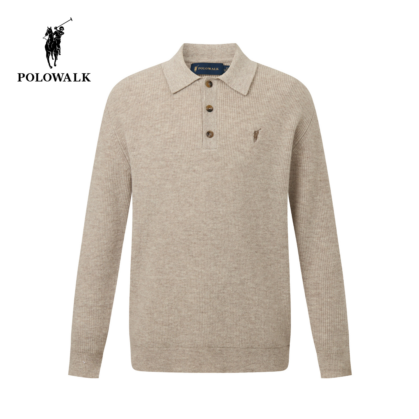 【100%绵羊毛】POLOWALK男式羊毛衫2025冬季新品简约
