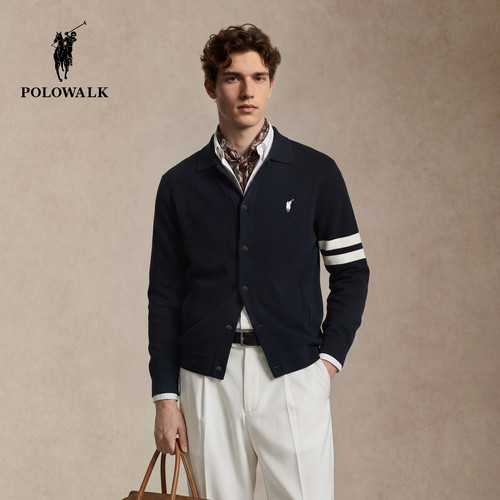 POLOWALK男式色织针织衫