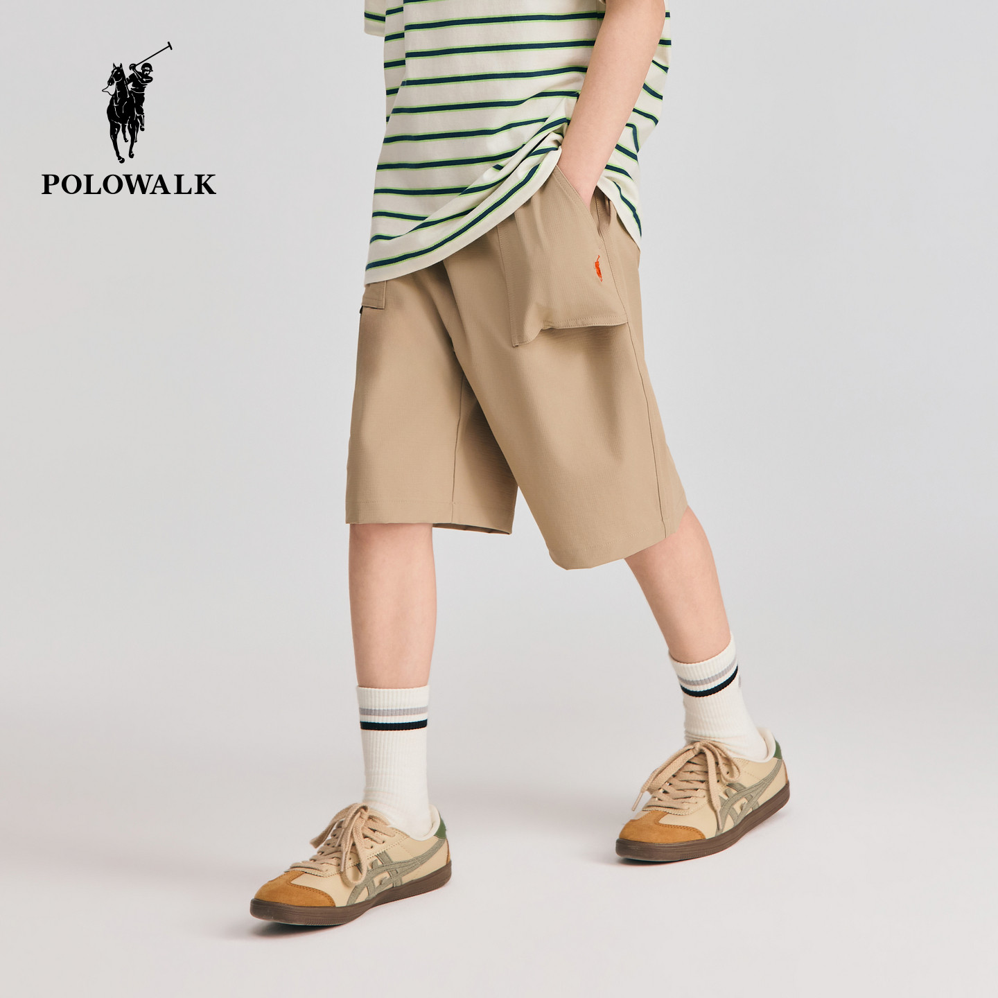 POLOWALK男童净色中裤