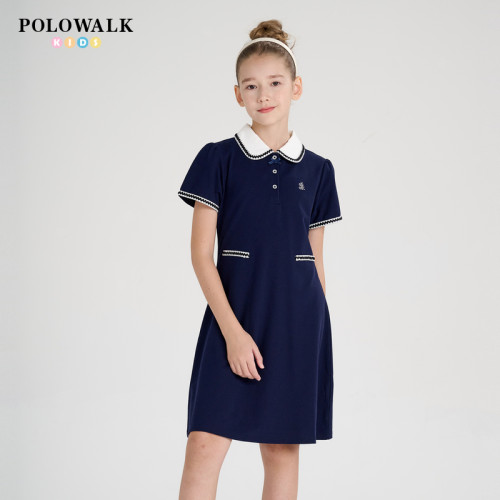 时尚连衣裙POLOWALK学院风女夏季