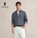 长袖 撞色细条纹翻领开衫 衬衫 POLOWALK男装 2026春季 新品 衬衣男式