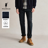 特惠 长裤 POLOWALK男士 秋冬款 弹力修身 加绒牛仔裤 百搭直筒裤 子