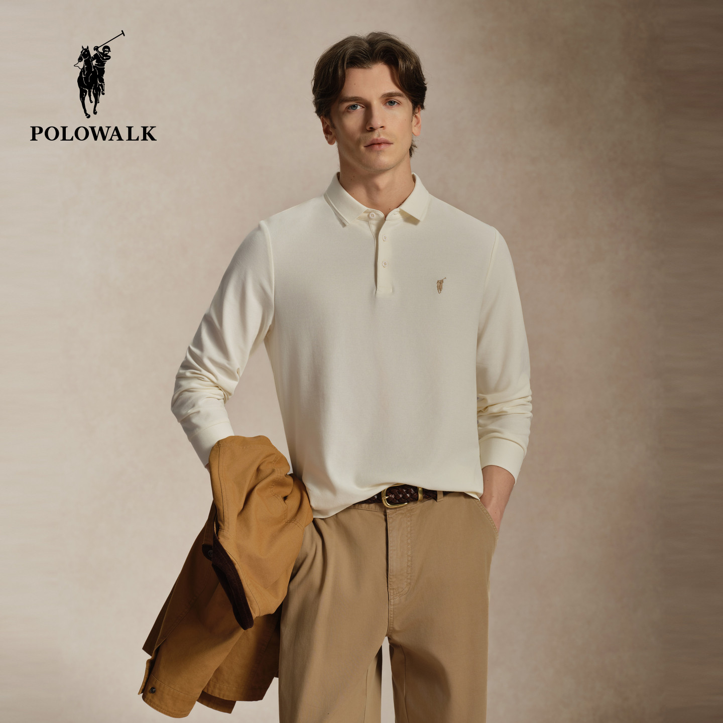 【7A抗菌】POLOWALK长袖POLO衫男图片