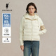90鸭绒百搭通勤拼接连帽羽绒外套 新品 POLOWALK女式 羽绒服2025冬季