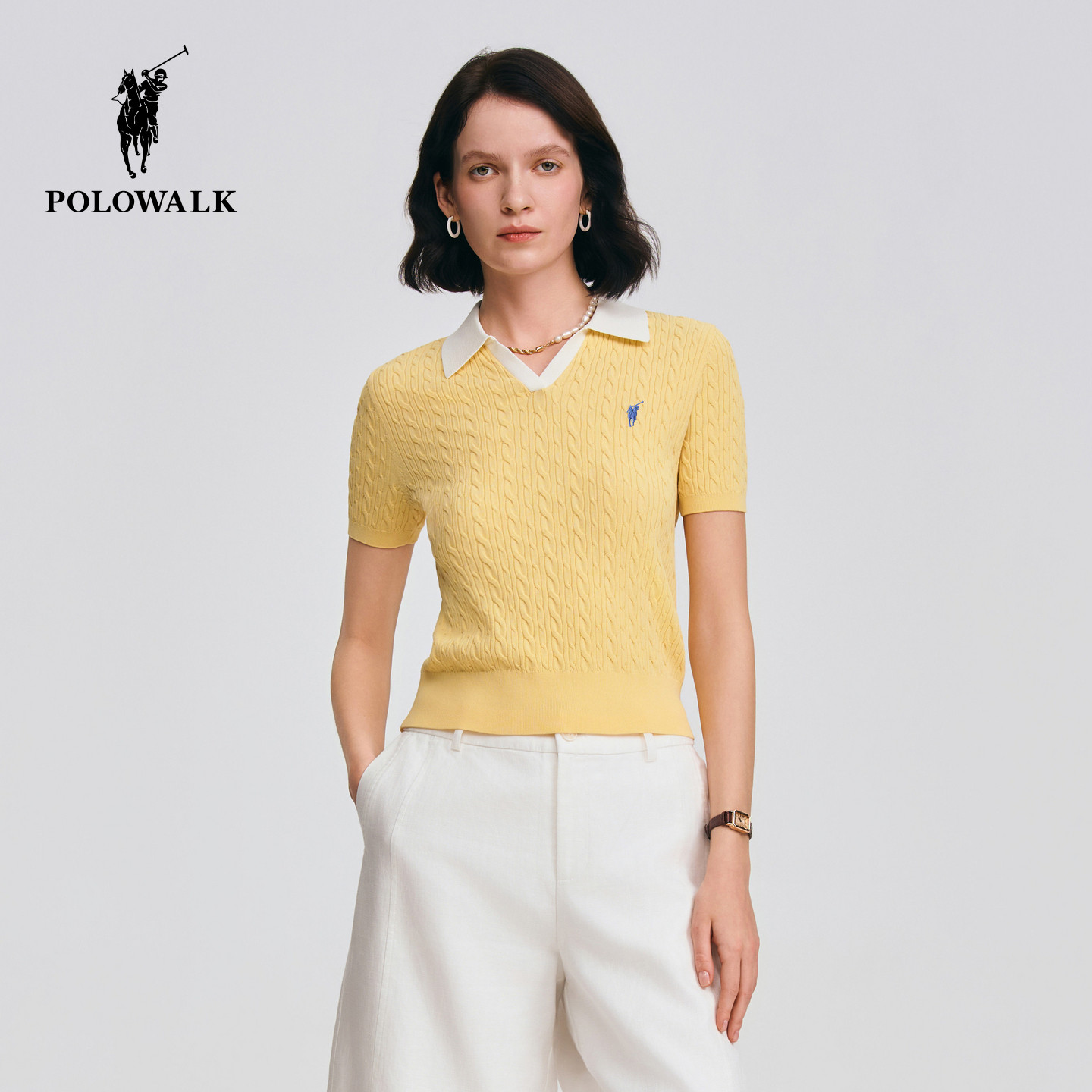 POLOWALK女式短袖针织衫图片