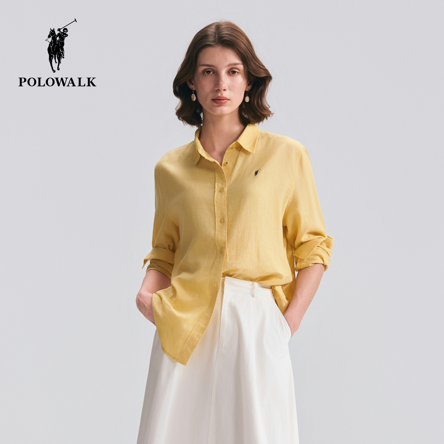 POLOWALK翻领长袖衬衫图片