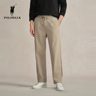 针织裤 舒适针织长裤 2025秋冬裤 百搭松紧腰直筒裤 新品 POLOWALK男式