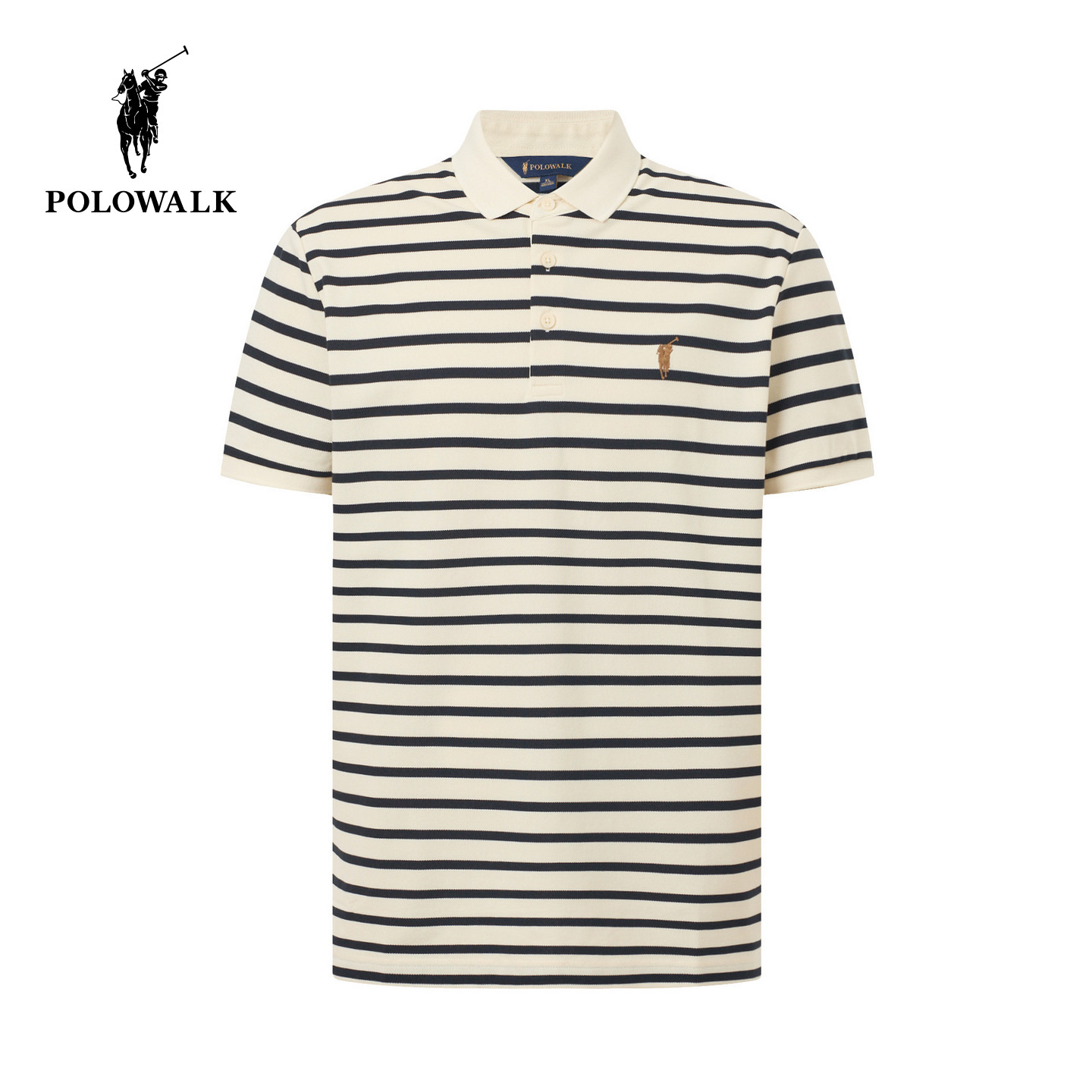 POLOWALK男式短袖POLO衫2026夏季新品经典条纹休闲百搭短袖上衣