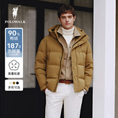 POLOWALK男式 90鸭绒连帽羽绒服外套 新品 短款 面包羽绒服2025冬季