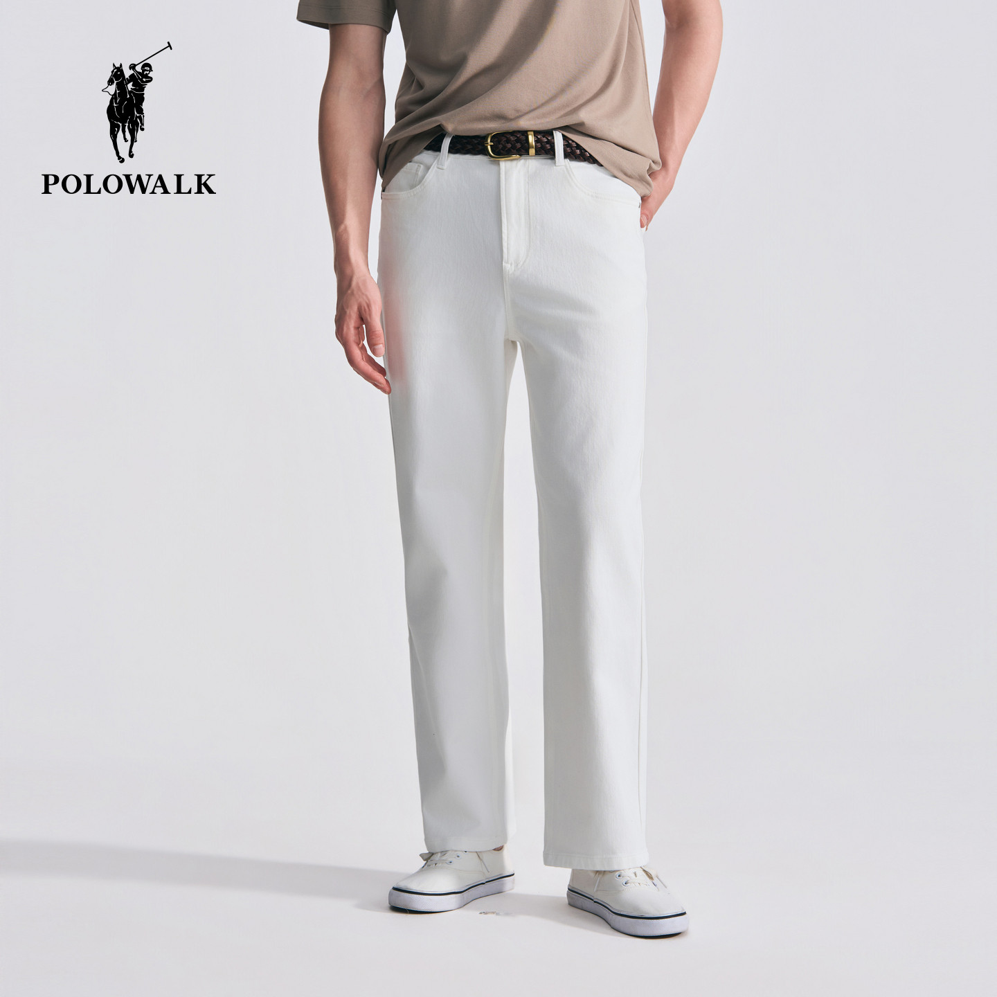 POLOWALK男式宽松直筒牛仔裤