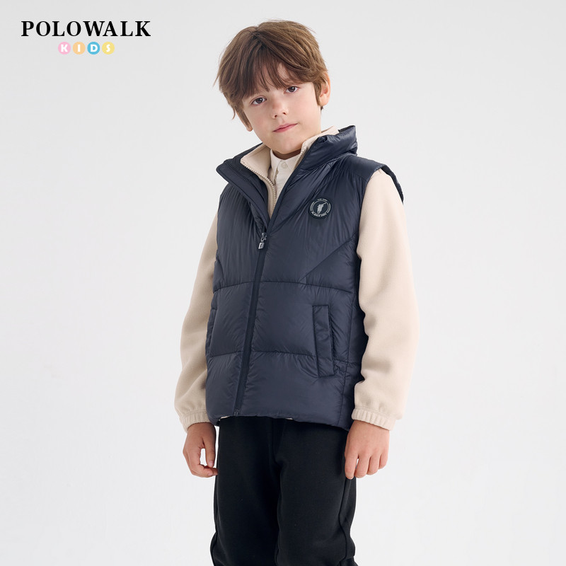 POLOWALK童装男童秋冬新品儿童加绒连帽外套保暖上衣,童装/婴儿装/亲子装,马甲,淘宝优惠券,粉丝福利购,淘宝优惠卷