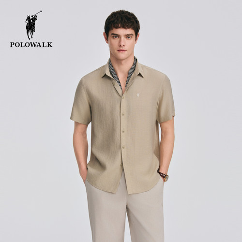 POLOWALK翻领简系短袖衬衫