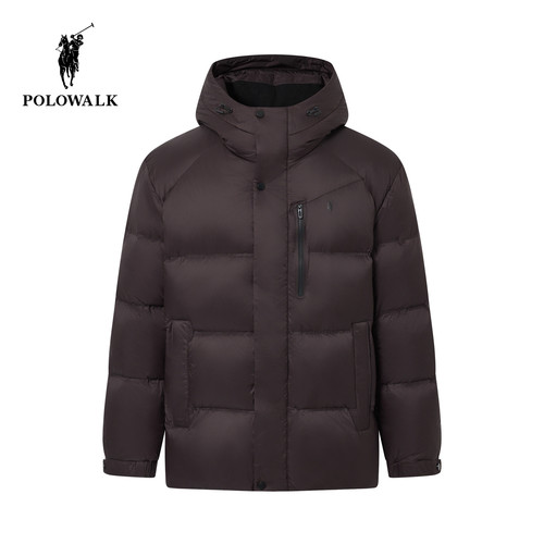 【90鸭绒】POLOWALK男式羽绒服2026冬季经典立领连帽保暖舒适外套