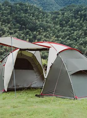 户露营两室YLCC-79一外厅大空间帐篷铝杆开门双防雨多透气人帐篷