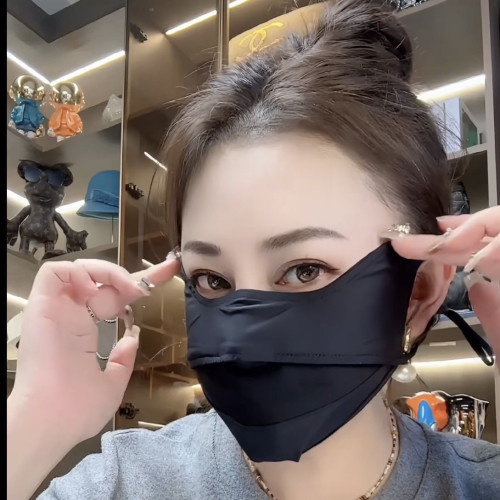 网红透气网纱春夏专业防晒口罩高颜值可水洗防紫外线护全脸ko