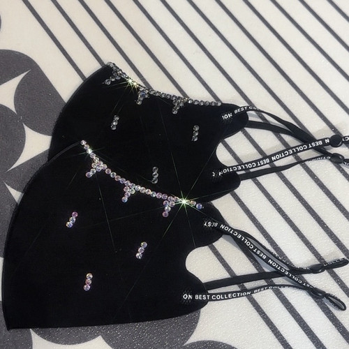 2024秋冬新款空气棉流星亮钻水钻网红透气舒适防尘口罩防寒保暖