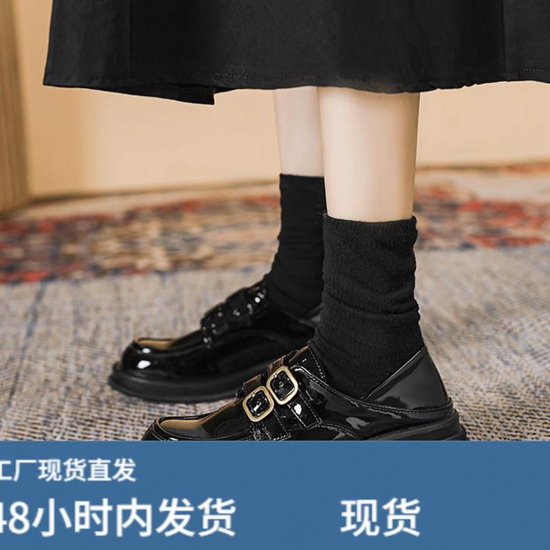 严选葡萄妈studiolee秋冬季厚底单鞋真陂一脚蹬粗跟乐福小图片