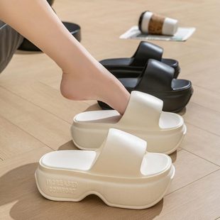 洋气坡跟凉拖时髦2025款 拖鞋 时尚 女厚底高级增高感新款 女外穿夏季