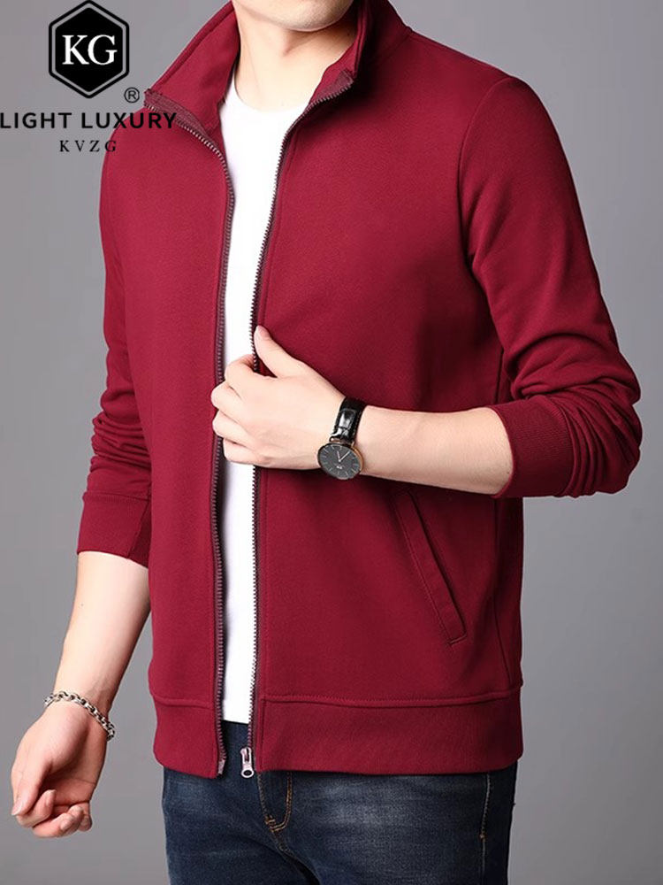 男士2025春季新款立领开衫运动穿拉炼上衣外套跑步休闲夹克长袖