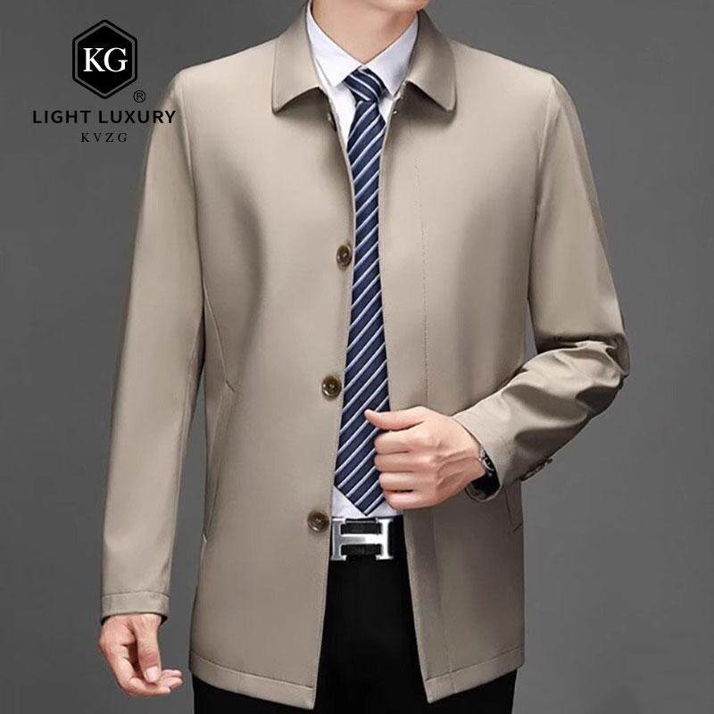 2025春季新款时尚轻奢行政夹克外套男士商务舒适休闲百搭男款
